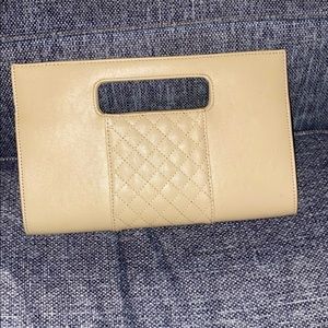 Tan faux leather clutch/purse